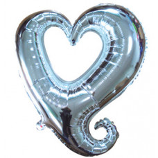 Шар (18''/46 см) Фигура, Цепь сердец, Серебро, 1 шт.
