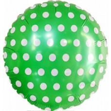 Шар (18''/46 см) Круг, Точки, Зеленый