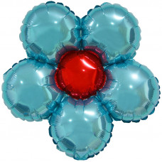 Фольгированный шар (17''/43 см) Фигура, Цветок, Голубой, 1 шт.
