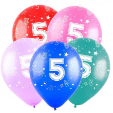 Т 12 Цифра "5", Ассорти Пастель 5 ст. / 50 шт. /