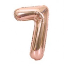 Шар (40''/102 см) Цифра, 7, Розовое Золото, Китай.