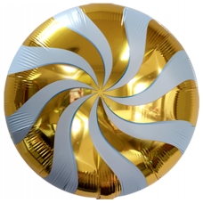 Шар (18''/46 см) Круг, Леденец, Золото, 1 шт.