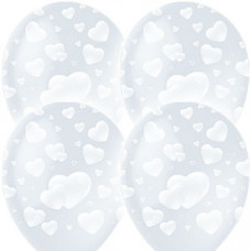 M 12"/30СМ ДЕКОРАТОР (РАСТР) TRANSPARENT 5 СТ. РИС СЕРДЦА 25шт 