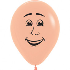 Шар (12''/30 см) Лицо мужское, Персиковый (060), пастель, 1 ст