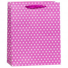 Пакет подарочный В горошек, Сиреневый, 12*15*6 см