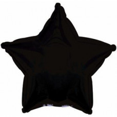 Шар (18''/46 см) Звезда, Черный, 1 шт.