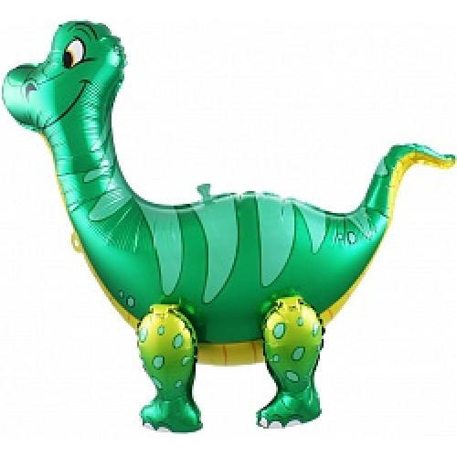 Шар (25''/64 см) Ходячая Фигура, Динозавр Брахиозавр, Зеленый, 1 шт. в упак.