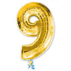Шар фигура цифра 9 Gold