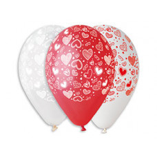 Шелкография 12" паст/крист Сердечки /Ит