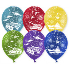 Шар (12''/30 см) Военная техника, Ассорти, пастель, 5 ст, 100 шт.