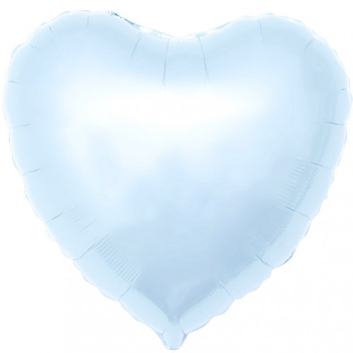 Шар (18''/46 см) Сердце, Светло-голубой, 1 шт.Agura