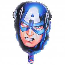 Шар (45''/30 см) Фигура, Голова "Капитан Америка", 1 шт.