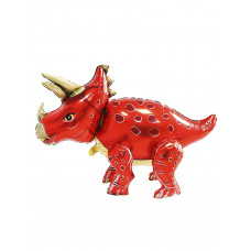 Шар (90/55 см) Ходячая Фигура, Трицератопс 3D, красный