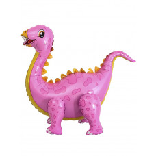 Шар (75/65 см) Ходячая Фигура, Стегозавр 3D, розовый