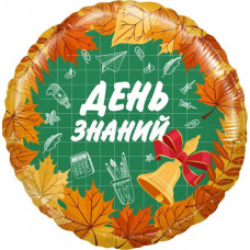 Шар (18''/46 см) Круг, День Знаний, 1 Сентября, Оранжевый, 1 шт.