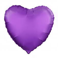 Шар (19''/48 см) Сердце, Фиолетовый, 1 шт.