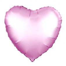 Шар (19''/48 см) Сердце, Розовый, Сатин, 1 шт.