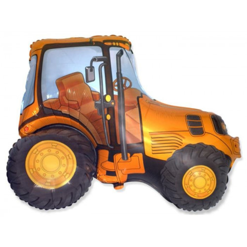 Шар (12''/30 см) Мини-фигура, Трактор, Оранжевый, 1 шт.