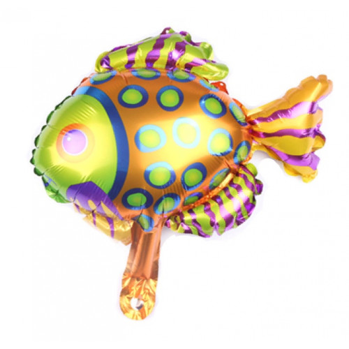 Шар с клапаном (16''/41 см) Мини-фигура, Рыба разноцветная.