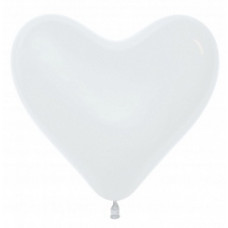 Сердце (12''/30 см) Белый (005), пастель, 100 шт.