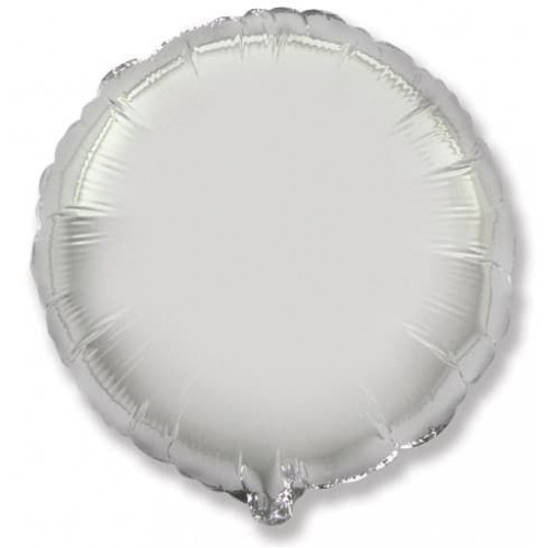 Фольгированный шар (9''/23 см) Мини-круг, Серебро, 1 шт.