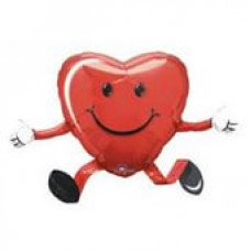 Шар (19''/48 см) Ходячая Фигура, Сердечко малое, Красный