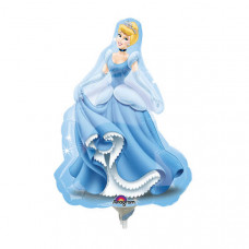 А  Мини фигура Золушка 9"/23см шар фольга