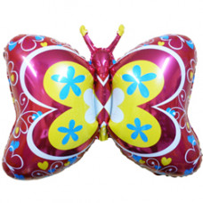 Шар (35''/89 см) Фигура, Бабочка Декор, Красный