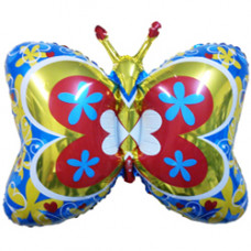 Шар (35''/89 см) Фигура, Бабочка Декор, Синий