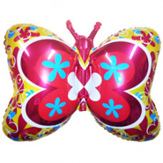 Шар (32"/81см) фигура, Бабочка декор, Желтый