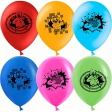 Воздушный Шар (12''/30 см) Зубастики, Ассорти, пастель, 2 ст, 25 шт.