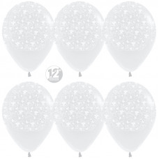 Шар (12''/30 см) Бабочки и цветок, Прозрачный (390), кристалл, 5 ст, 50 шт.