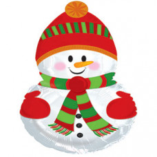 Шар (9''/23 см) Мини-фигура, Снеговик в шапочке