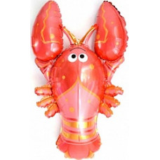 Шар с клапаном (15''/38 см) Мини-фигура, Лобстер, 1 шт.