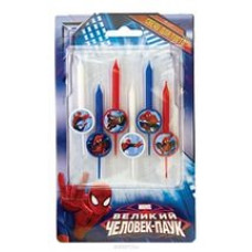 Свечи д/торта Marvel Человек Паук 6шт/A