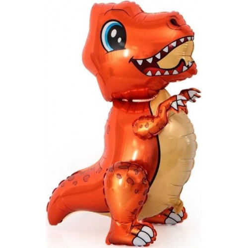 Шар 3D (30''/76 см) Фигура, Маленький динозавр, Оранжевый, 1 шт. в уп.
