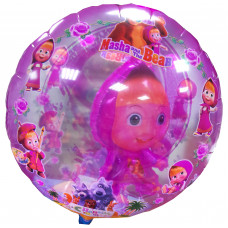 Шар (18"/46 см) Круг, шар в шаре, Маша и Медведь