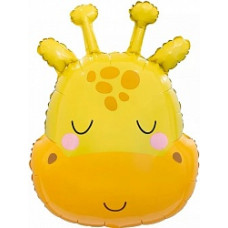 Шар (29''/74 см) Фигура, Голова, Милый Жираф, 1 шт.