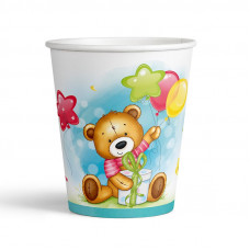 В Стаканы 190 мл "С Днем рождения" Милый Мишка / набор 6 шт. /