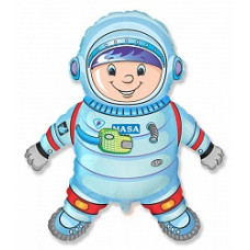 Шар (32''/81 см) Фигура, Космонавт, Голубой