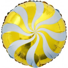 Шар (18''/46 см) Круг, Леденец, Золото, 1 шт.