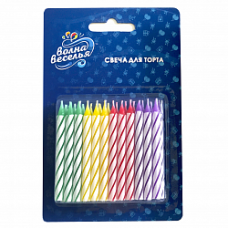 Свечи Полоски, Яркое ассорти, 6 см, 24 шт.