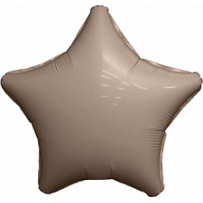 Шар (19''/48 см) Звезда, Кремовый, Сатин, 1 шт.