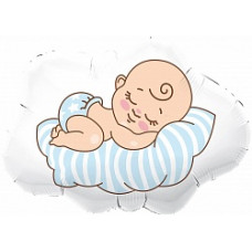 Шар (26''/66 см) Фигура, Малыш на облаке, 1 шт. в упак.