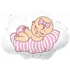 Шар (26''/66 см) Фигура, Малышка на облаке, 1 шт. в упак.