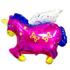 Шар (28''/71 см) Фигура, Единорог, Розовый, 1 шт.