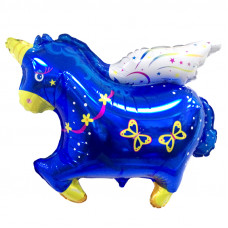 Шар (28''/71 см) Фигура, Единорог, Синий, 1 шт.