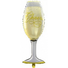 Шар с клапаном (17''/43 см) Мини-фигура, Бокал шампанского, 1 шт.