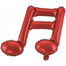 Шар с клапаном (16''/41 см) Мини-фигура, Нота двойная, Красный