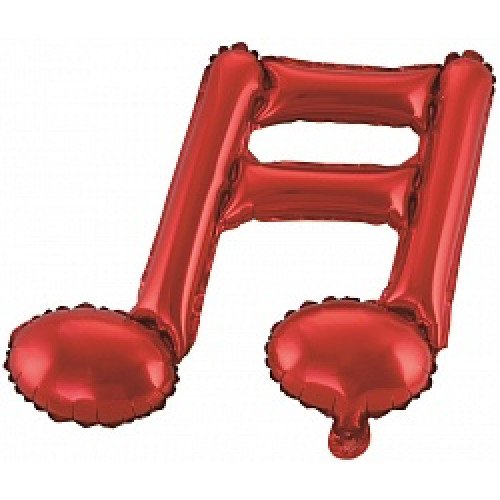 Шар с клапаном (16''/41 см) Мини-фигура, Нота двойная, Красный